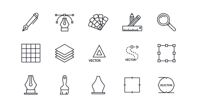 Graphic Design Icons: Tools, Shapes, and Elements for Digital Art and Creativity