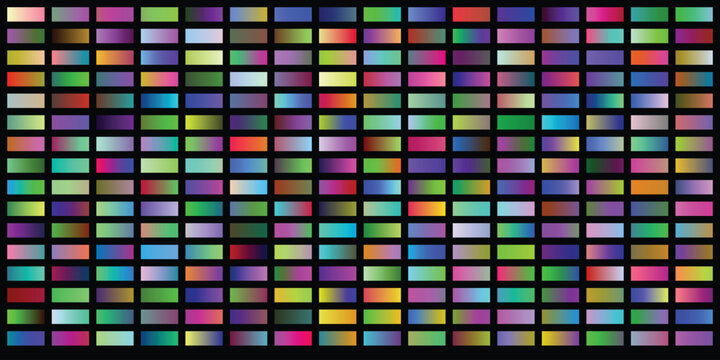 A captivating grid of small, illuminated rectangles, each displaying a unique color gradient, creating a vibrant and continuously evolving abstract background composition