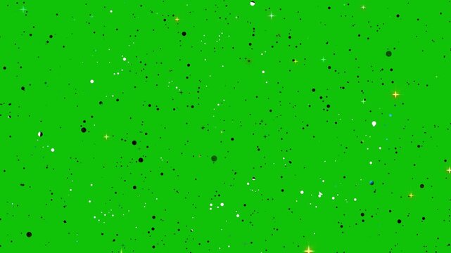 Glitter Sparkle Stars Falling Green Screen 4K | Animated Gold Particles & Bokeh Overlay | Christmas, Birthday & New Year Celebration Background | Seamless Loop Motion Graphics
