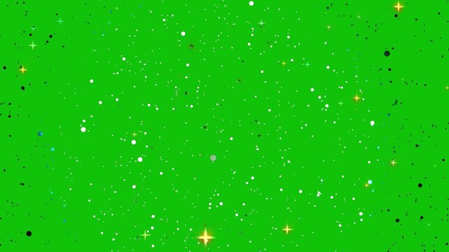 Glitter Sparkle Stars Falling Green Screen 4K | Animated Gold Particles & Bokeh Overlay | Christmas, Birthday & New Year Celebration Background | Seamless Loop Motion Graphics