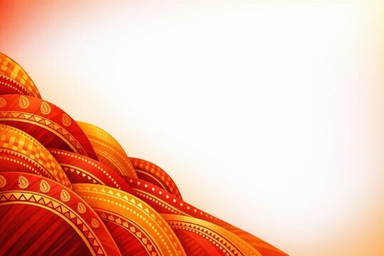 Gudi Padwa Illustration with Vibrant Sari Fabric and Copy Space for Design