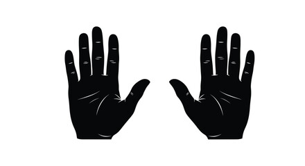 Obraz premium Two black hands displayed with palms facing forward fingers extended
