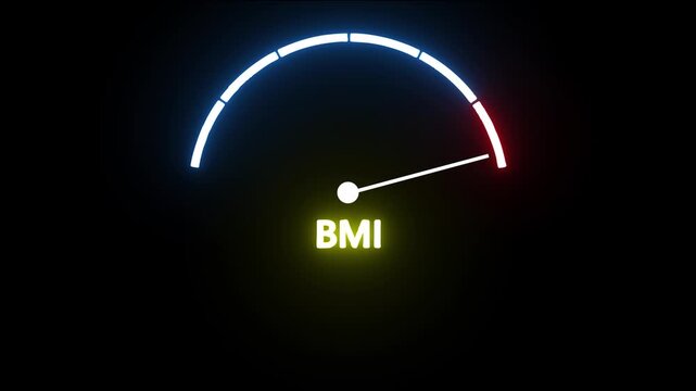 BIM speedometer gauge with low, medium and high levels. Digital progress bar meter showing rising BIM on black background.