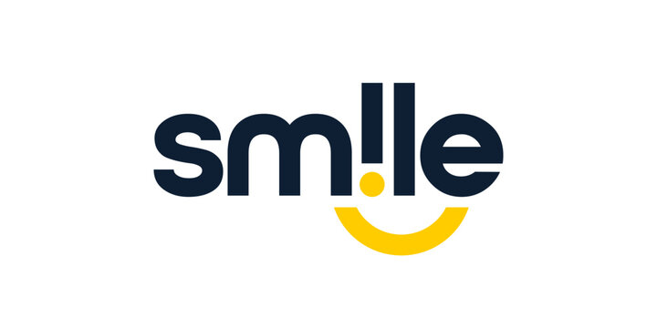 Smile logo design wordmark. Abstract smile logo design graphic vector. Symbol, icon, creative.