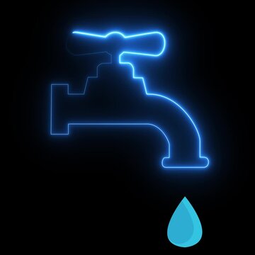 Water faucet flat vector design isolated on white background. Motion graphics of water tap concept