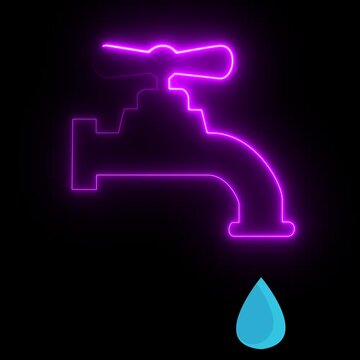 Water faucet flat vector design isolated on white background. Motion graphics of water tap concept