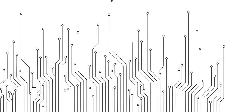 Modern circuit board design with sleek lines and dots