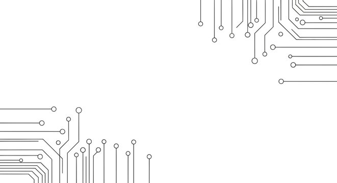 Modern circuit board design with sleek lines and dots