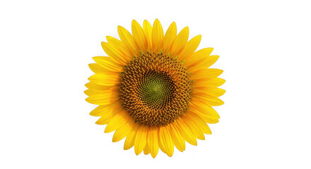 Obraz premium A single bright yellow sunflower of transparent