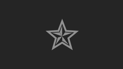 Stylized gray five-pointed star icon on a dark background. Modern geometric symbol for ranking, rating, quality, or achievement.