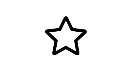 Obraz premium Simple Black Outline Star Icon Isolated on White Background. Basic Vector Graphic Symbol for Favorite, Rating, Award, Achievement.