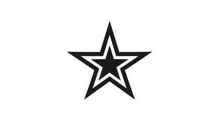 Obraz premium Stylized black and white nested star icon graphic. Simple geometric shape illustration for design, success, rating, and quality concepts.