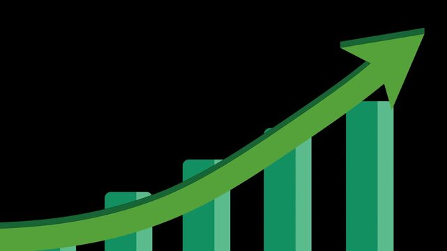 2d animation Business graph. up graph direction. up work growth business graph. cost business graph icon. motion graphic with alpha channel 4k