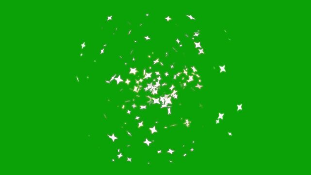 Magic Fairy Dust Transition Green Screen | Sparkling Star Dust Trail Loop | White Twinkling Particles Animation | 2D Flat Sparkle Effect Overlay | Glowing Shine Stars FX 4K