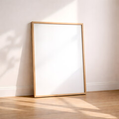 Leaning Frame Mockup in Minimal Interior Scene