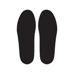 Top view sneakers silhouette vector flat illustration design.