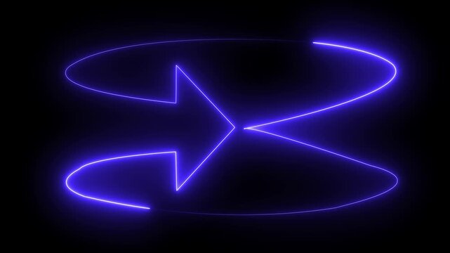 neon Circle arrow rotating, Glowing neon line Refresh icon animation. reload icon animation. Neon refresh sign icon with Circle arrow rotation stock video.
