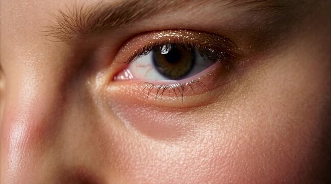 Close Up of Female Face Wiping Makeup with Tissue Paper