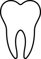 Obraz premium Black line teeth vector p with dental tooth silhouette and outline icons, medical healthcare dentistry symbol isolated on transparent background, editable minimalist design