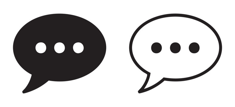 Chat icon speech bubble message symbol communication vector