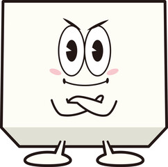 腕組みしている豆腐のキャラクター