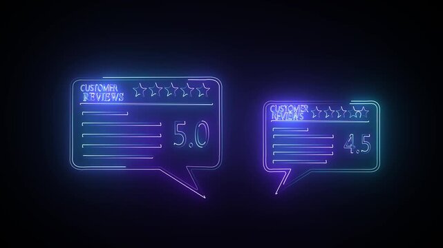 ustomer Review Rating System with Five Star Feedback and Speech Bubbles on Gradient Background stars