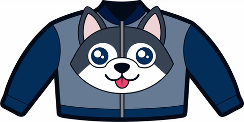 Front of bomber jacket with siberian husky dog pattern © joyrun12