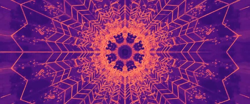 Neon tunnel vjloop motion background screensaver seamless loop with vibrant colors and patterns