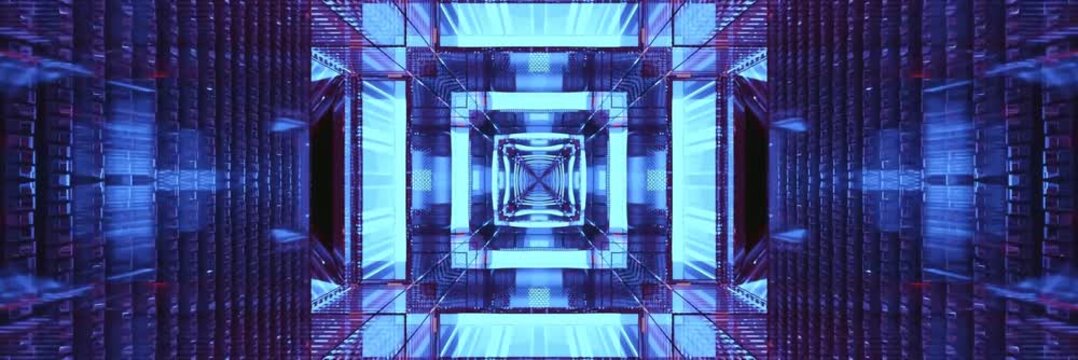 Neon tunnel visual vjloop showing bright colors and patterns with light effects in a dynamic display of motion