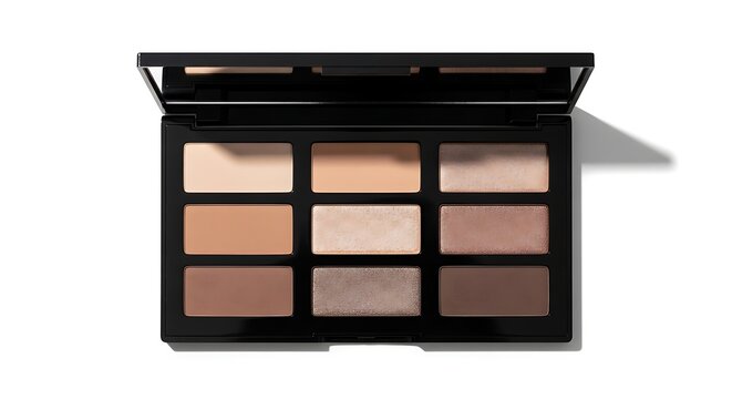 Elegant eyeshadow palette with neutral shades for professional makeup