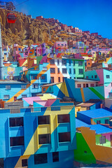 Colorful House on an Urban Hillside