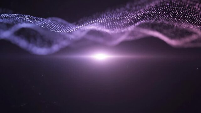 Abstract digital wave pattern with glowing light in a futuristic science background