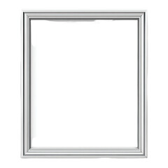 Obraz premium A simple, empty, white rectangular picture frame with a black background, slightly askew