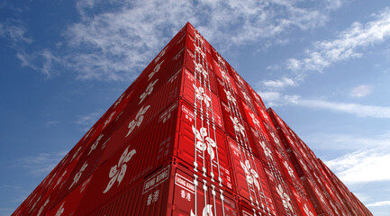 Hong Kong export cargo shipping containers