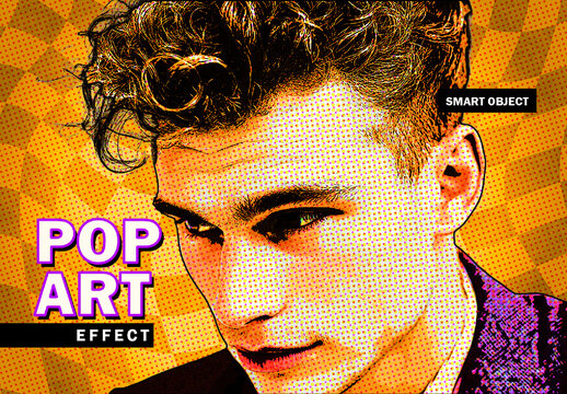 Pop Art Halftone Effect Mockup