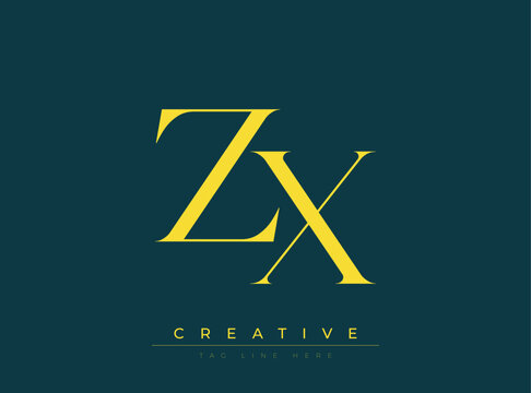ZX Creative Luxury Logo. This logo crafted for creative branding and luxury business identity. Ideal for boutique fashion labels, premium stationery, corporate mark, and marketing materials.
