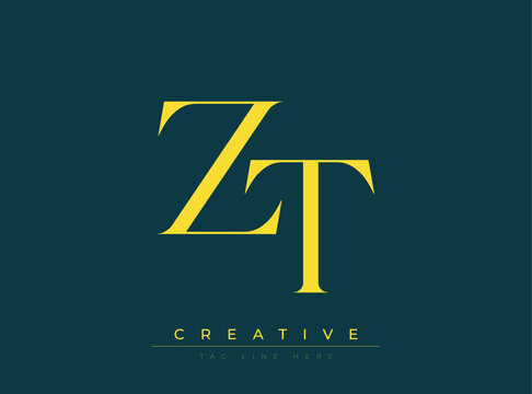ZT Creative Luxury Logo. This logo crafted for creative branding and luxury business identity. Ideal for boutique fashion labels, premium stationery, corporate mark, and marketing materials.