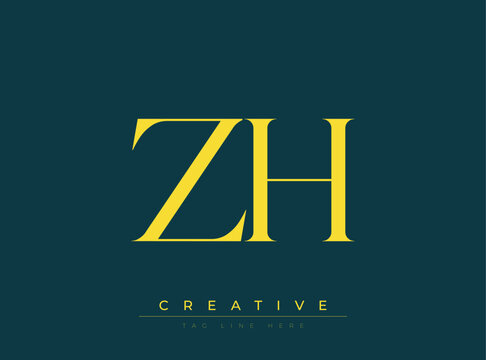 ZH Creative Luxury Logo. This logo crafted for creative branding and luxury business identity. Ideal for boutique fashion labels, premium stationery, corporate mark, and marketing materials.