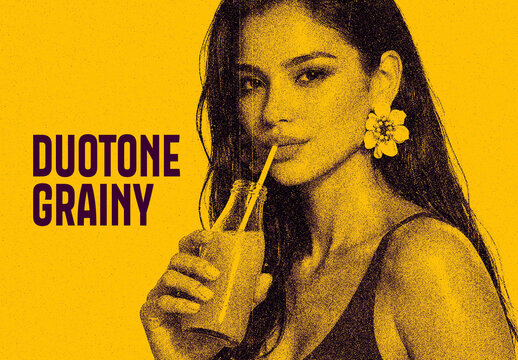 Duotone Grainy Printer Photo Effect