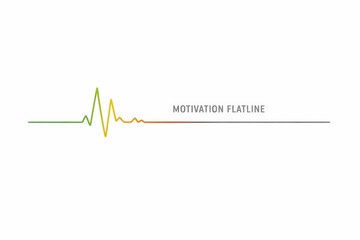 Motivation Flatline Heartbeat Concept Graphic