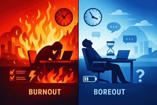 Burnout Versus Boreout Concept with Stressed and Unmotivated Workers