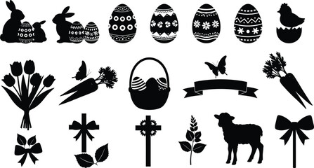 Easter silhouette icons collection © mdkamran