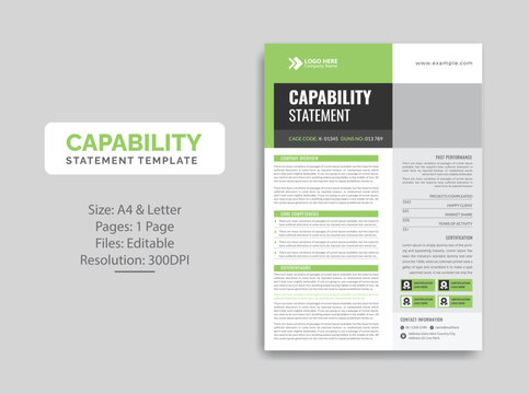 Capability statement design template 
