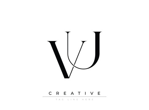 VU Creative Luxury Logo. This logo crafted for creative branding and luxury business identity. Ideal for boutique fashion labels, premium stationery, corporate mark, and marketing materials.