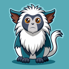 Stylized cartoon lemur character with blue and white fur © Ohid Rahman