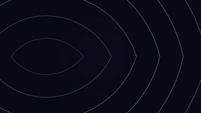 Concentric circles forming an abstract geometric pattern on a dark blue background viewed from directly above