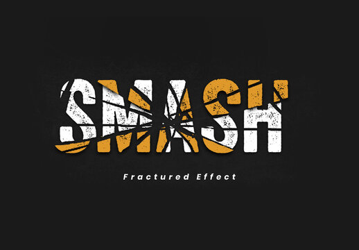 Grunge Block Fractured Glass Text Effect