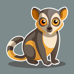 Cute cartoon lemur illustration on a neutral background © Ohid Rahman