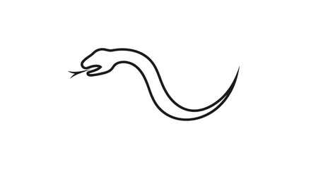 Fototapeta premium Black Line Drawing of a Snake.