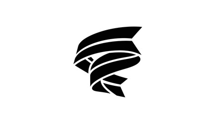 Stylized Black Bird Head Logo Design.